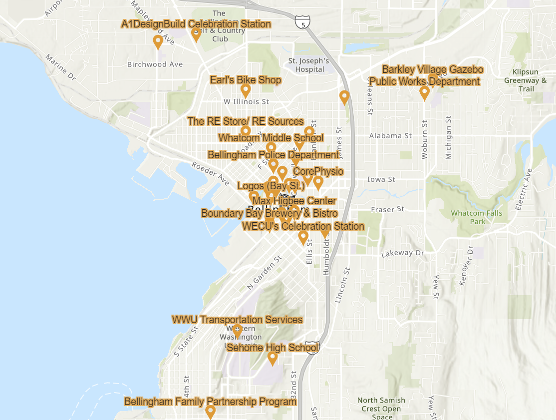 A map of the BTWSD Celebration Stations