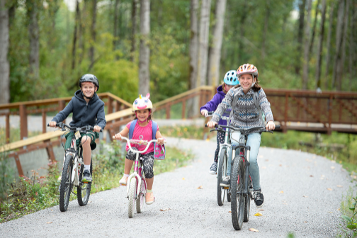 Kids riding bikes